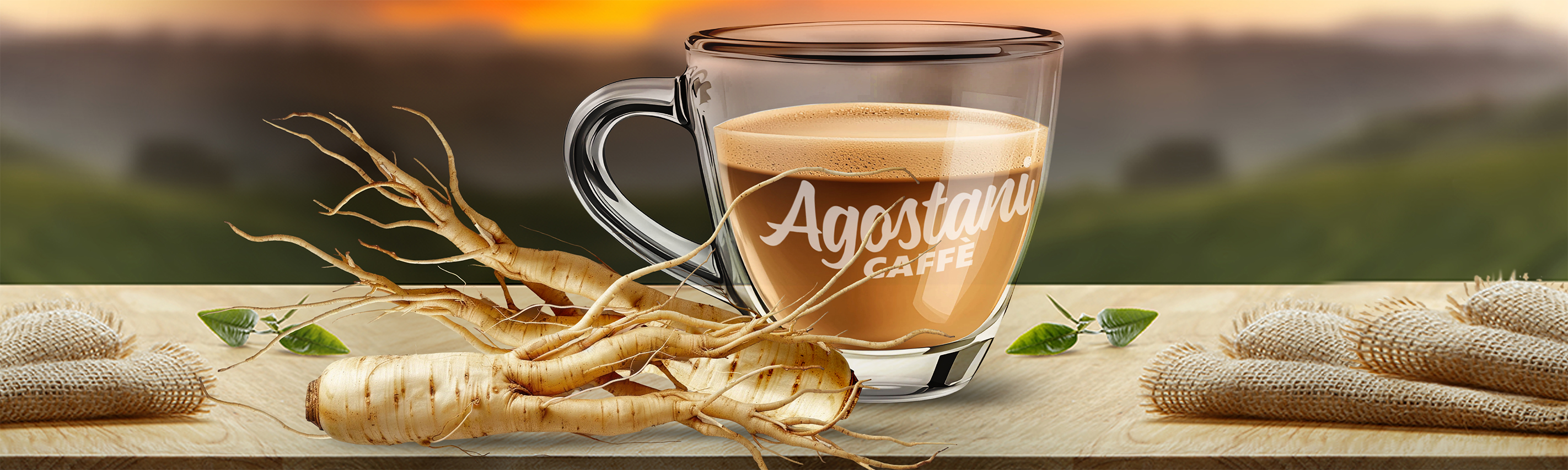 Kapseln und Pads Kaffee Agostani mit Aroma Ginseng