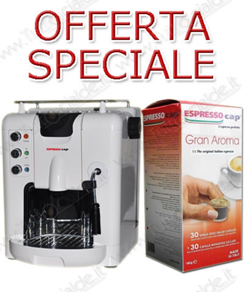 Bild von Kaffeemaschine Termozeta White (für Espresso Cap Pod System) + 120 Gran Aroma Kapseln