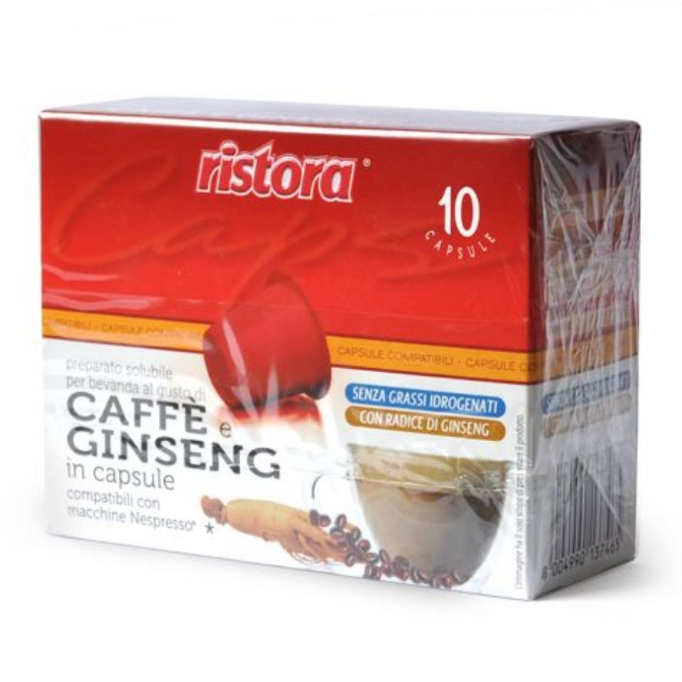 Bild von 10 Ristora Kapseln Kaffee und Ginseng Nespresso kompatibel 