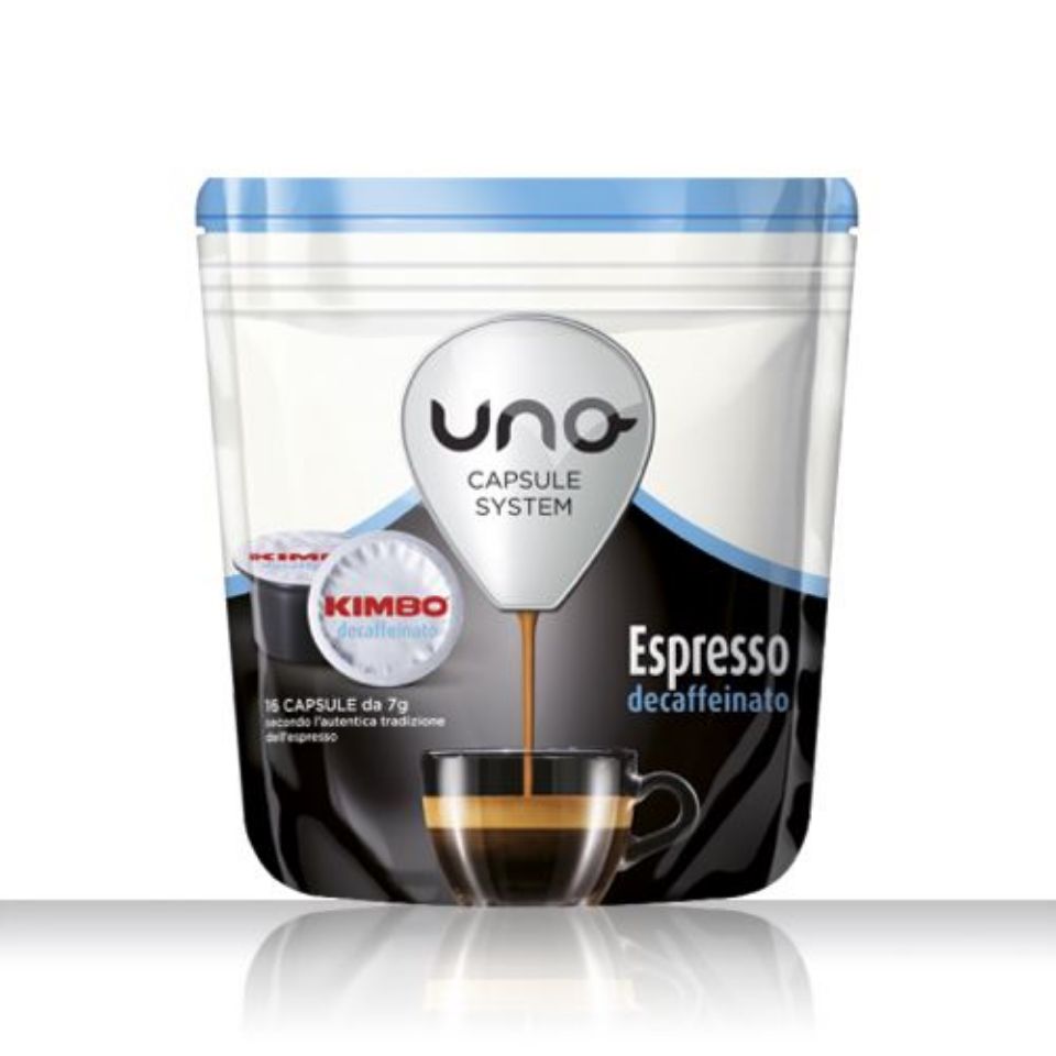Bild von 96 Kapseln caffè Kimbo für Maschinensystem UNO Mischung Entkoffeiniert
