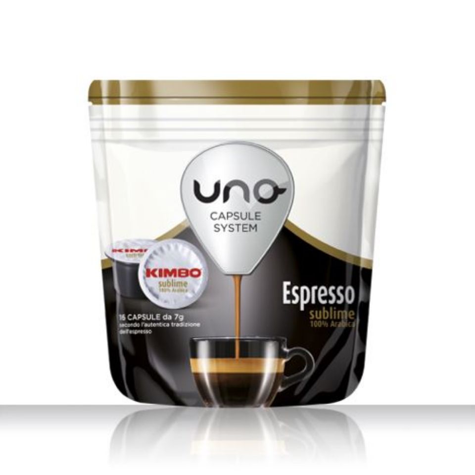 Bild von 96 Kapseln caffè Kimbo für Maschinensystem UNO Mischung Sublime 100% Arabica