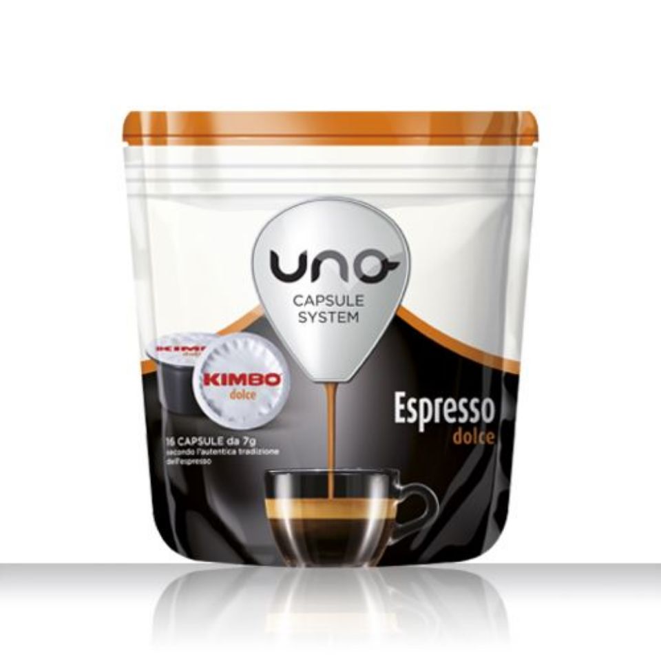 Bild von 96 Kapseln caffè Kimbo für Maschinensystem UNO Mischung Espresso Dolce