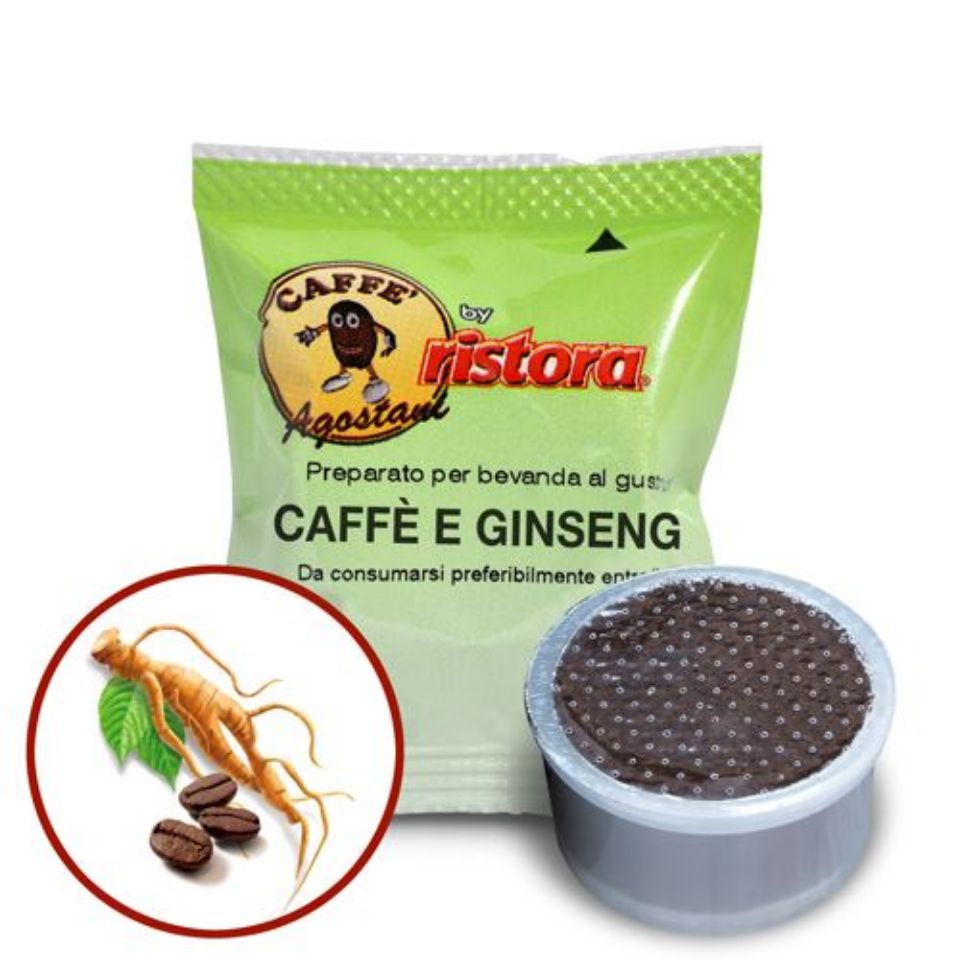 Bild von 50 Kaffeekapseln Agostani by Ristora Aroma GINSENG kompatibel Bialetti mit Adapter