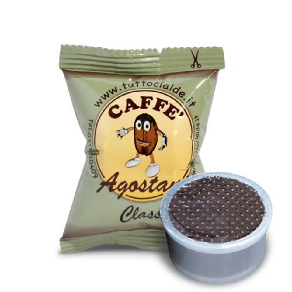 Bild von 100 Kaffeekapseln Agostani Mischung CLASSIC Einzeldosis kompatibel Bialetti mit Adapter