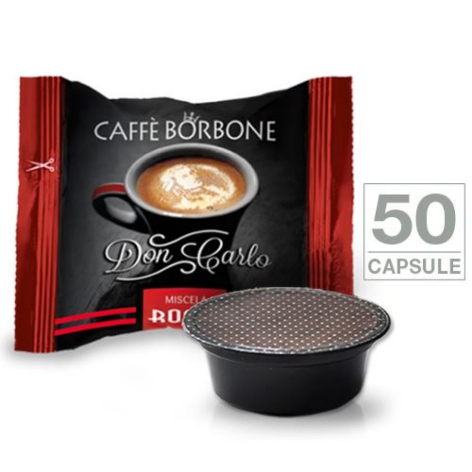 Bild von 50 Kapseln Don Carlo caffè Borbone  Mischung ROT (alternativ Lavazza A Modo Mio)