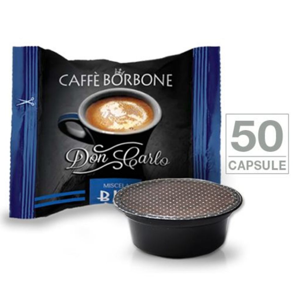 Bild von 50 Kapseln Don Carlo caffè Borbone  Mischung BLAU (alternativ Lavazza A Modo Mio)