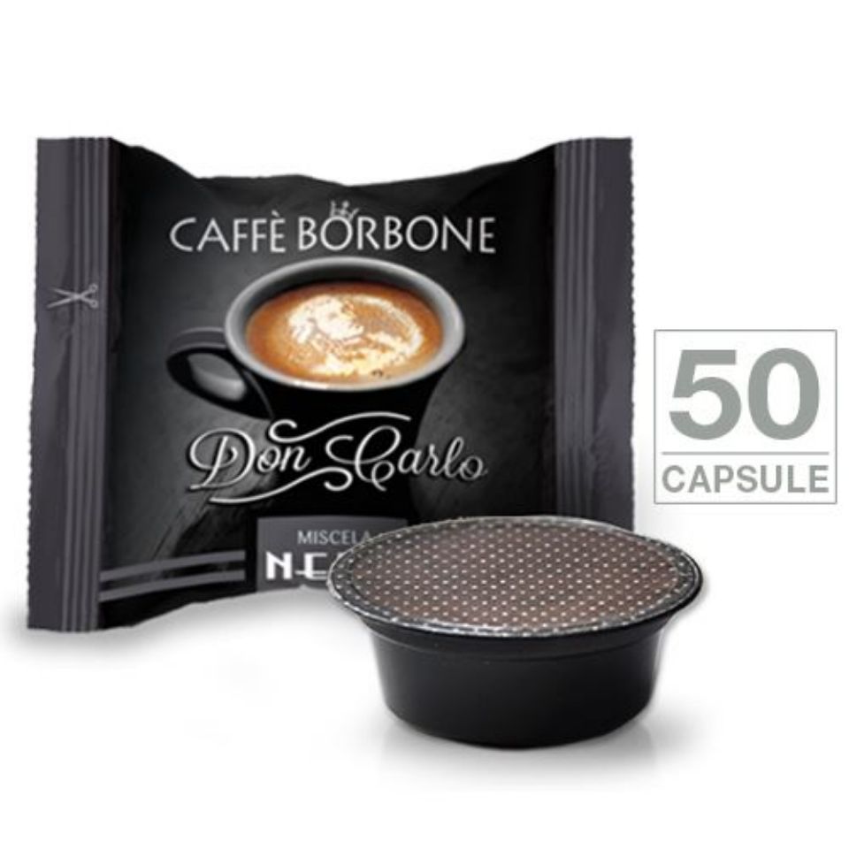 Bild von 50 Kapseln Don Carlo caffè Borbone Mischung SCHWARZ (alternativ Lavazza A Modo Mio)