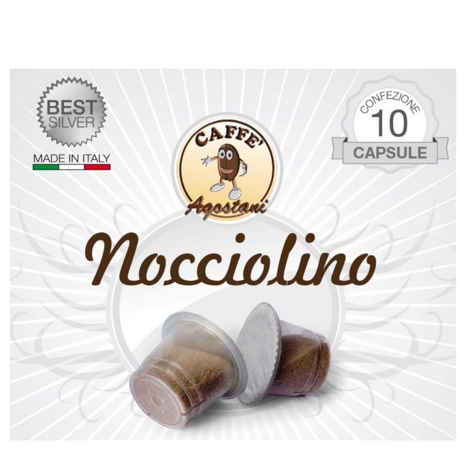 Bild von 10 Kapseln Nocciolino Agostani Best Silver kompatibel Nespresso