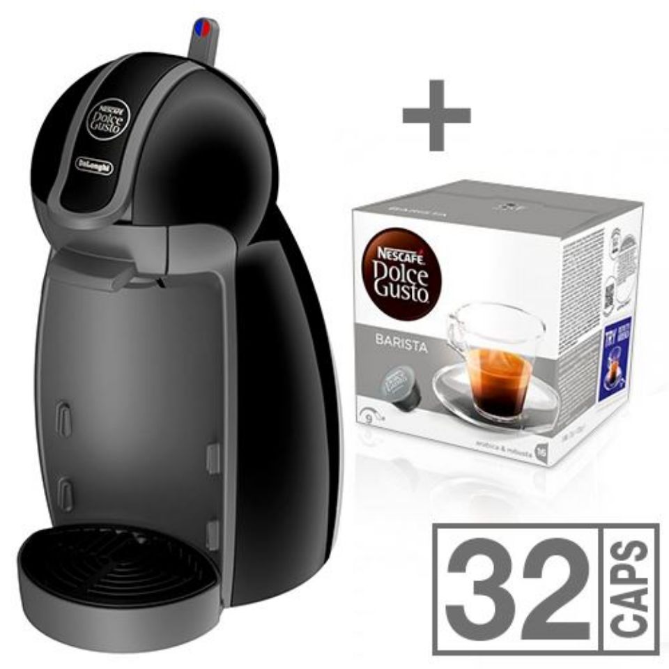 Bild von ANGEBOT: Kaffeemaschine Piccolo Schwarz De Longhi Nescafé Dolce Gusto + 32 kaps Barista