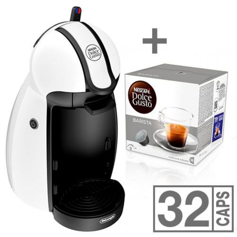 Bild von ANGEBOT: Kaffeemaschine Piccolo Weiss De Longhi Nescafé Dolce Gusto + 32 kaps Barista