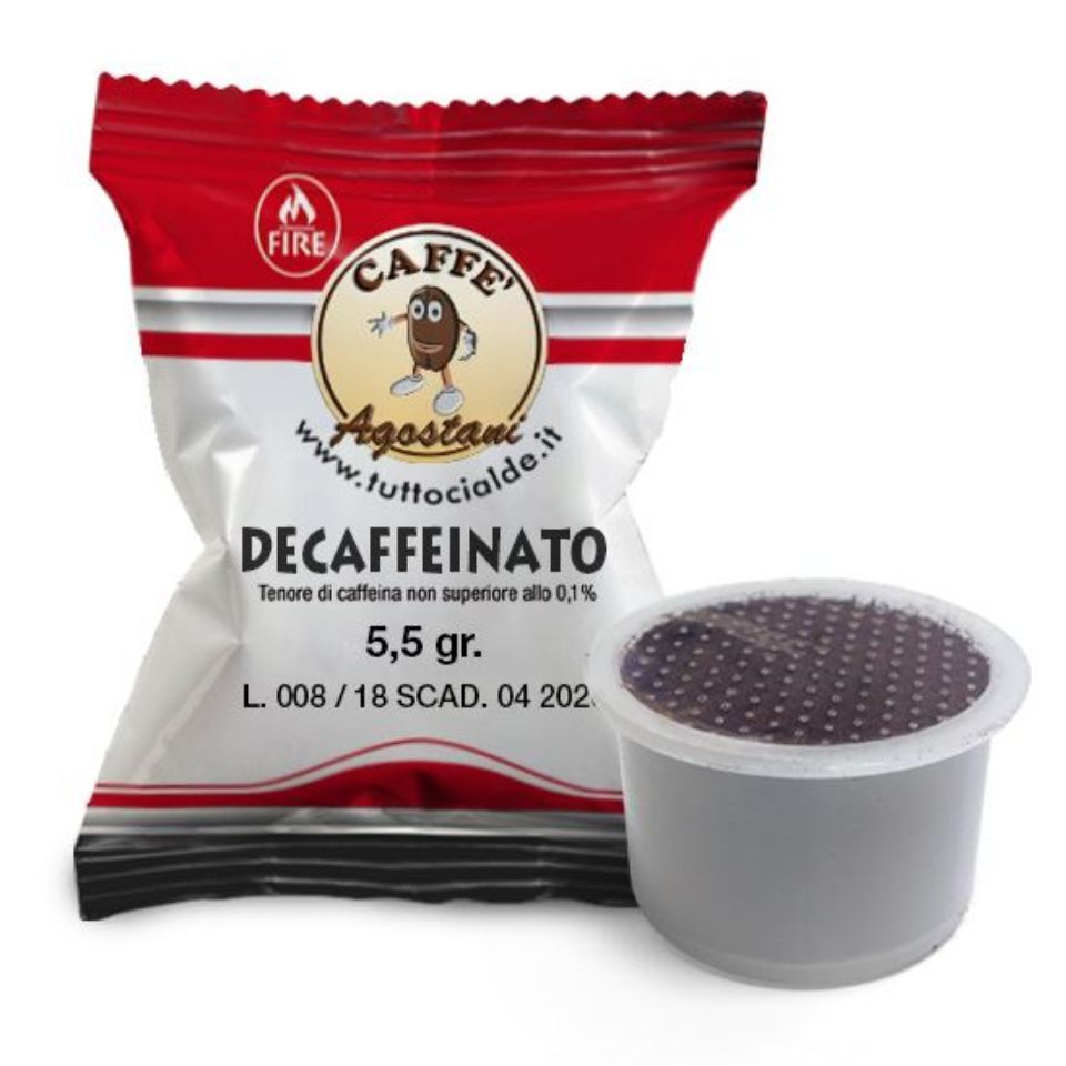 Bild von 50 Agostani Fire ENTKAFFEINIERTE Kaffeekapseln kompatibel mit Fior Fiore Coop