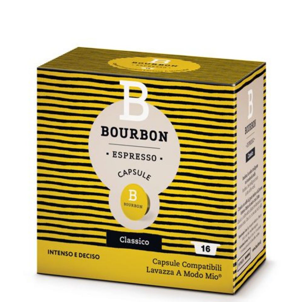 Bild von 128 Kapseln Bourbon CLASSICO produziert von Lavazza kompatibel A Modo Mio Bild von 128 Kapseln Bourbon CLASSICO produziert von Lavazza kompatibel A Modo Mio
