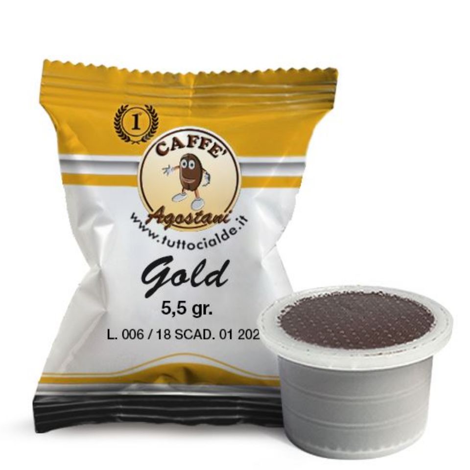 Bild von 50 Agostani Primo Gold Kaffeekapseln kompatibel mit Uno System Indesit und Maranello