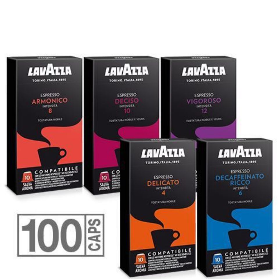 Bild von Angebot: 100 Kapseln Caffè MIX Lavazza kompatibel Nespresso mit kostenlosem Versand