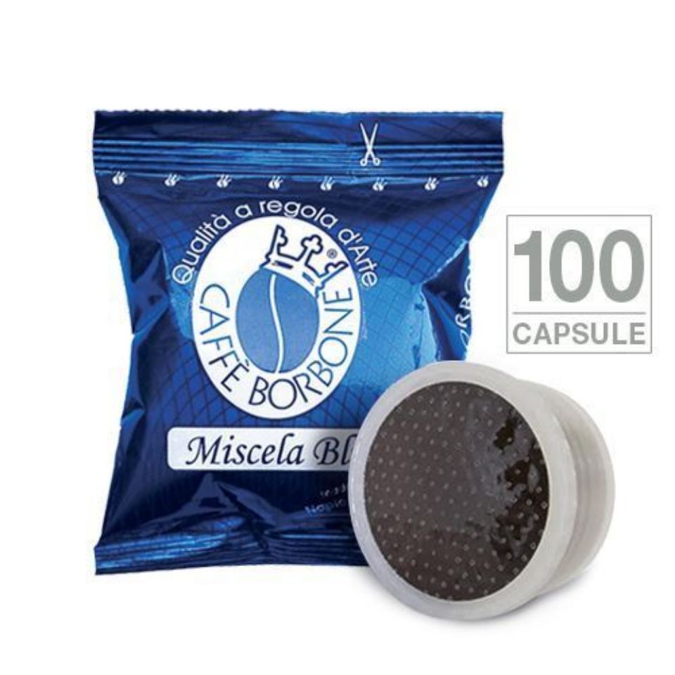 Bild von 100 Kapseln Kaffee Borbone Mischung BLU Einzeldosis kompatibel mit Espresso Pointspresso Point 