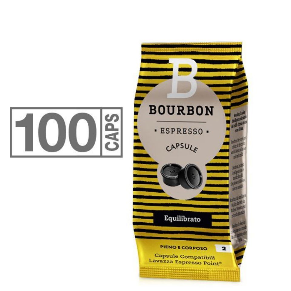 Bild von 100 Kapseln Bourbon EQUILIBRATO produziert von Lavazza kompatibel Espresso Point