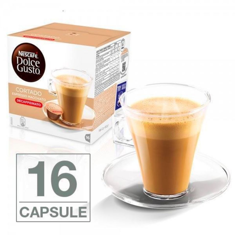 Bild von 16 Kapseln Nescafè Dolce Gusto Cortado Dek-Entkoffeiniert