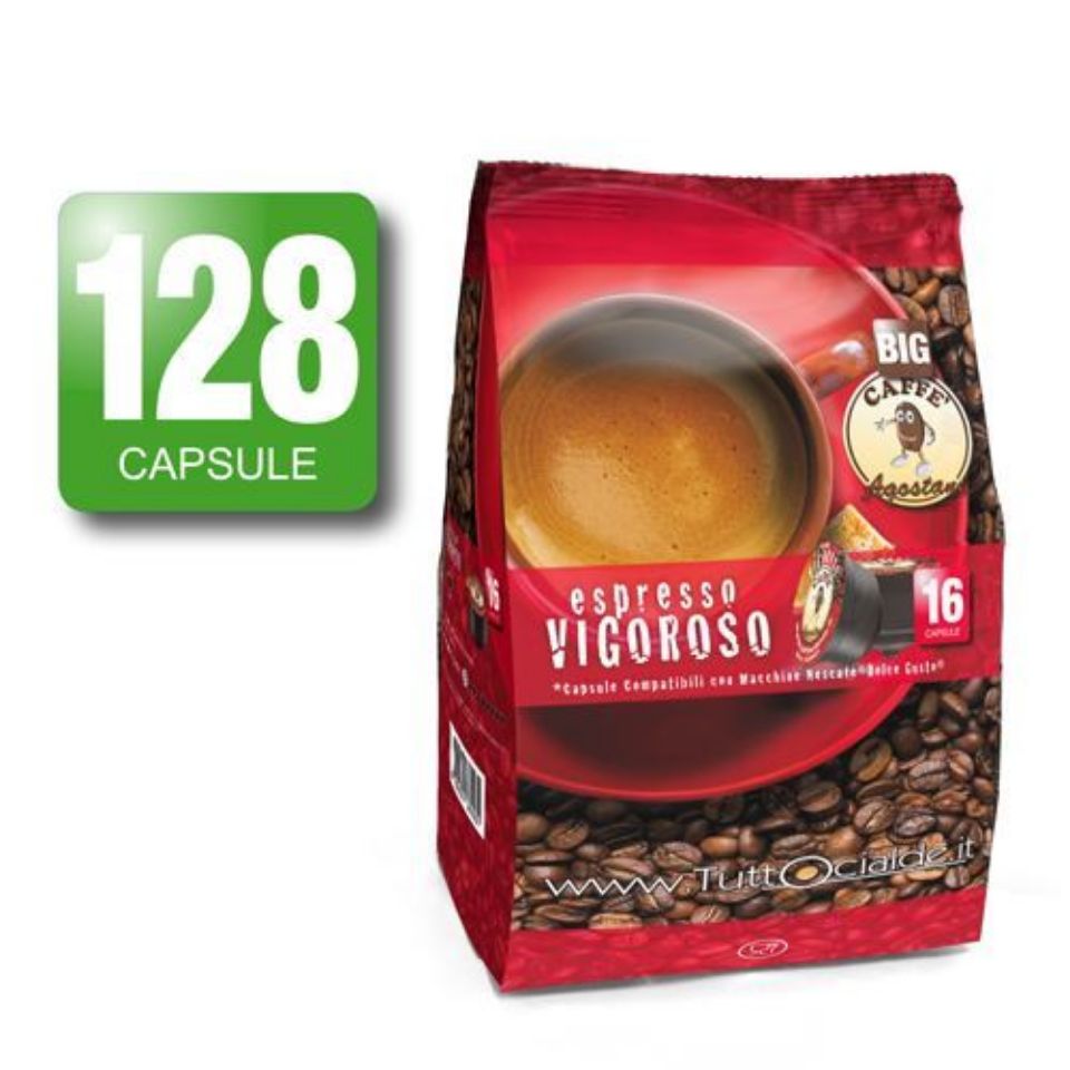 Bild von 128 Kaffeekapseln Caffè Agostani BIG Espresso Vigoroso kompatibel Nescafé Dolce Gusto