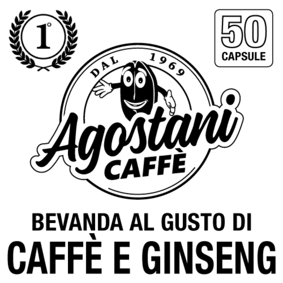 Bild von 50 Kapseln von lösliches Getränk mit dem Geschmack von KAFFEE UND GINSENG Agostani Primo kompatibel Uno System Indesit e Maranello
