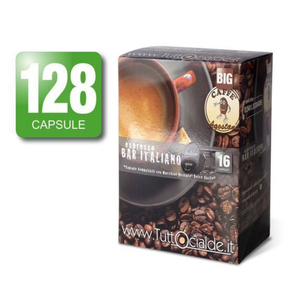 Bild von 128 Kaffeekapseln Agostani BIG Espresso Bar Italiano kompatibel Nescafè Dolce Gusto