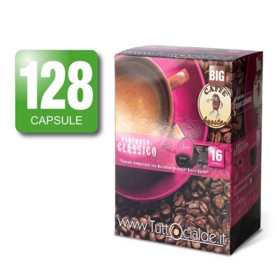 Bild von 128 Kaffeekapseln Agostani BIG Espresso Classico kompatibel Nescafè Dolce Gusto