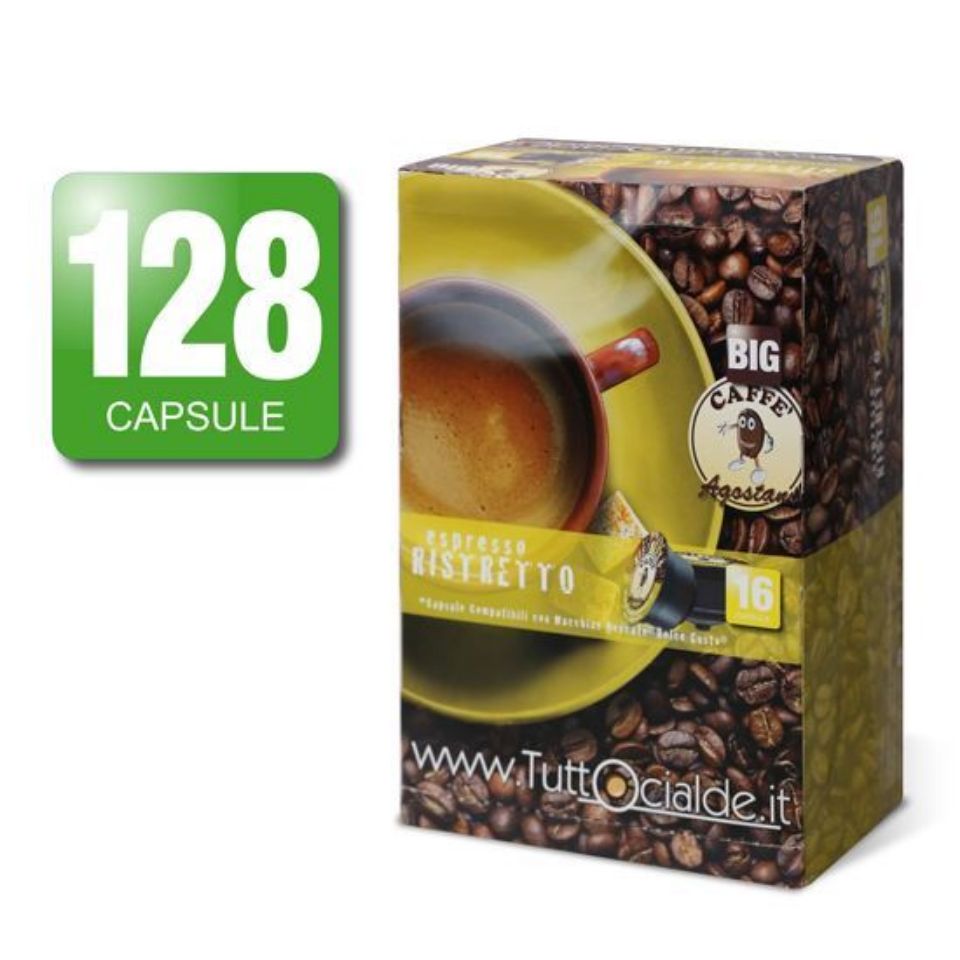 Bild von 128 Kaffeekapseln Agostani BIG Espresso Ristretto, kompatibel Nescafé Dolce Gusto