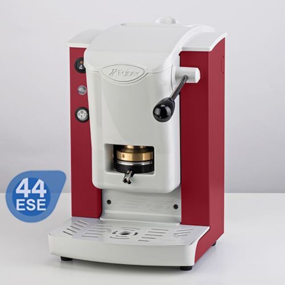 Bild von Kaffeepadmaschine Faber Rossa benutzt Papierfilter-Kapseln ESE 44 mm kostenloser Versand 
