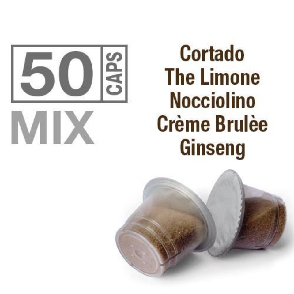 Bild von SONDERANGEBOT: 50 Kapseln MIX NEUE LOESLICHE Agostani BEST  Silver kompatibel mit Nespresso Soluble kompatibel Nespresso