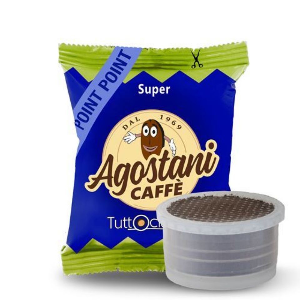 Bild von 100 Kaffeekapseln Agostani Mischung SUPER Einzeldosis kompatibel Bialetti mit Adapter 