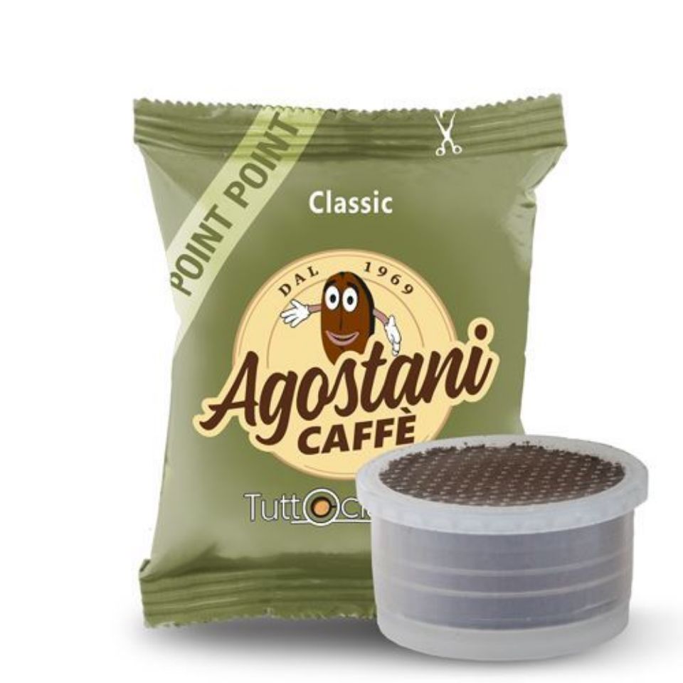 Bild von 100 Kaffeekapseln Agostani CLASSIC Einzeldosis kompatibel mit Kaffeemaschine LAVAZZA Point El3200 und Pininfarina 