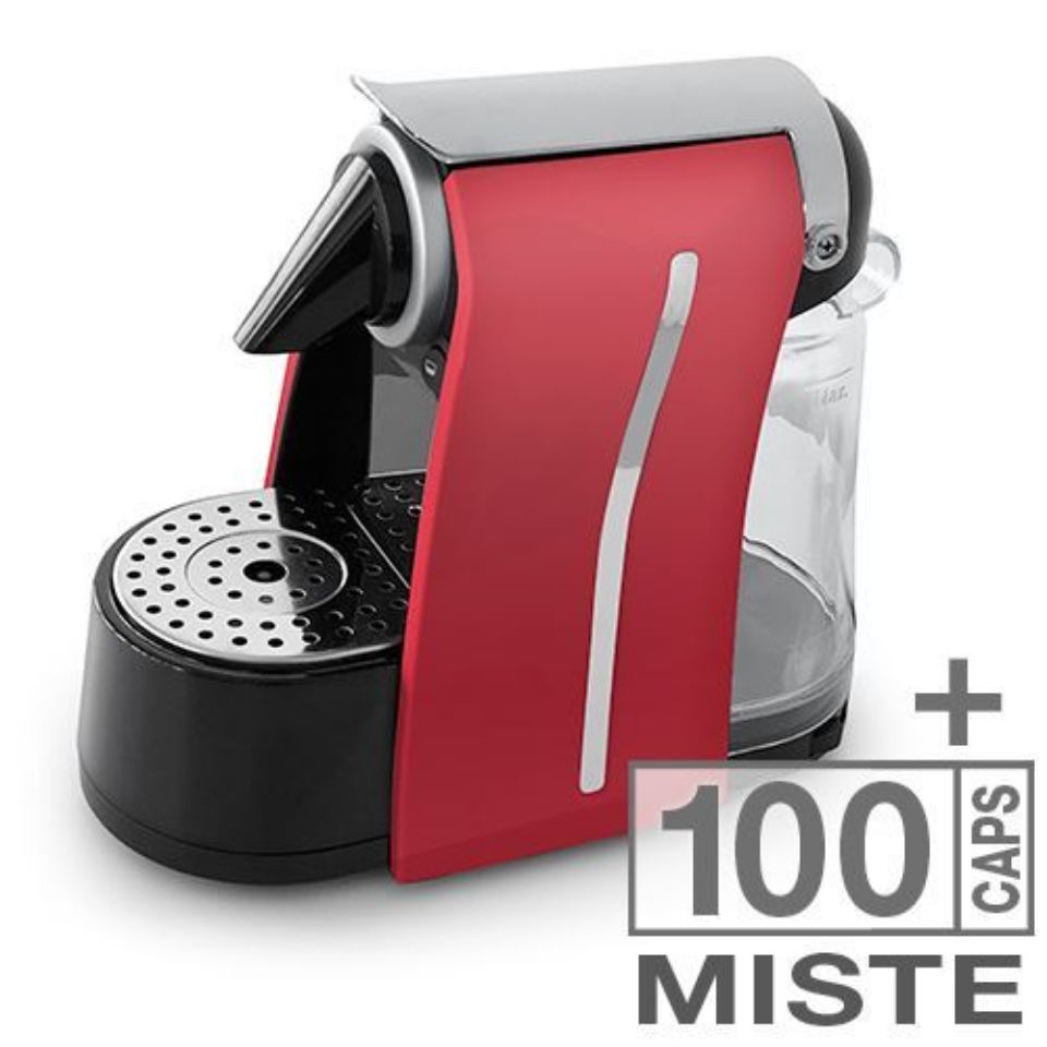 Bild von ZOE rot Kaffeemaschine + 100 gemischte Agostani Nespresso kompatible Kapseln