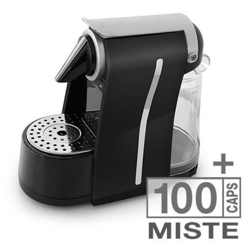 Bild von ZOE schwarz Kaffeemaschine + 100 gemischte Agostani Nespresso kompatible Kapseln