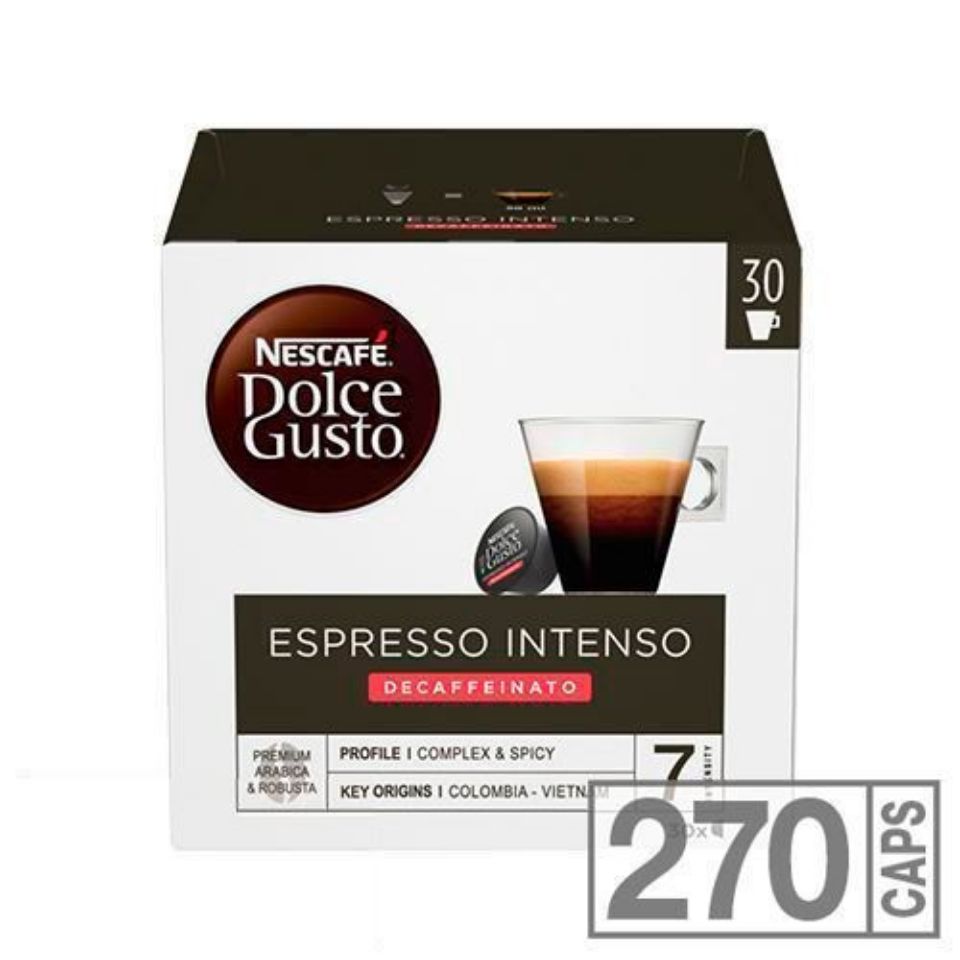 Bild von 270 Kapseln Nescafè Dolce Gusto Espresso Intenso Decaffeinato-Entkoffeiniert, die Spedition ist kostenlos