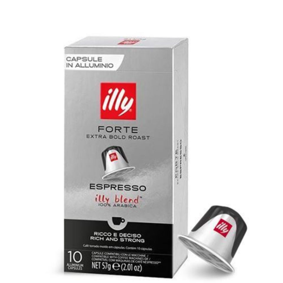 Bild von 10 Nespresso-kompatible Aluminium-Illy Forte-Kapseln