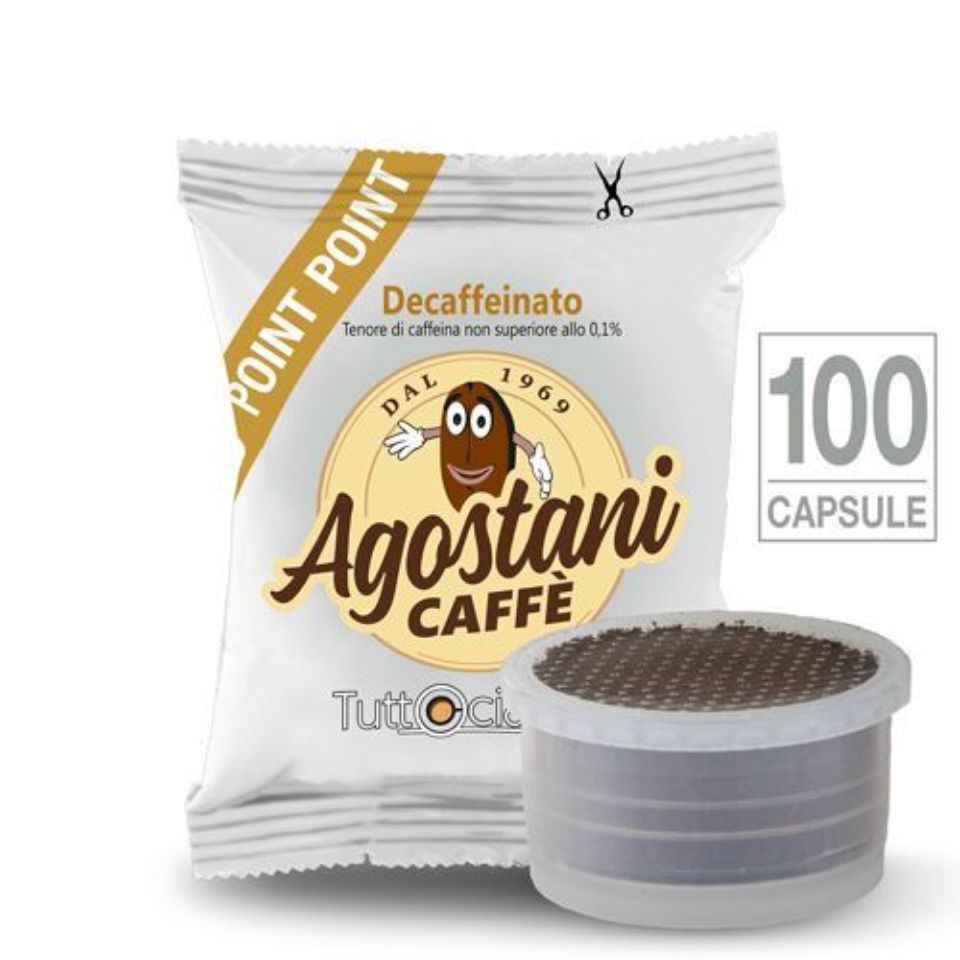 Bild von 100 Kaffeekapseln Agostani ENTKOFFEINIERT Einzeldosis kompatibel mit Kaffeemaschine LAVAZZA Point El3200 und Pininfarina 