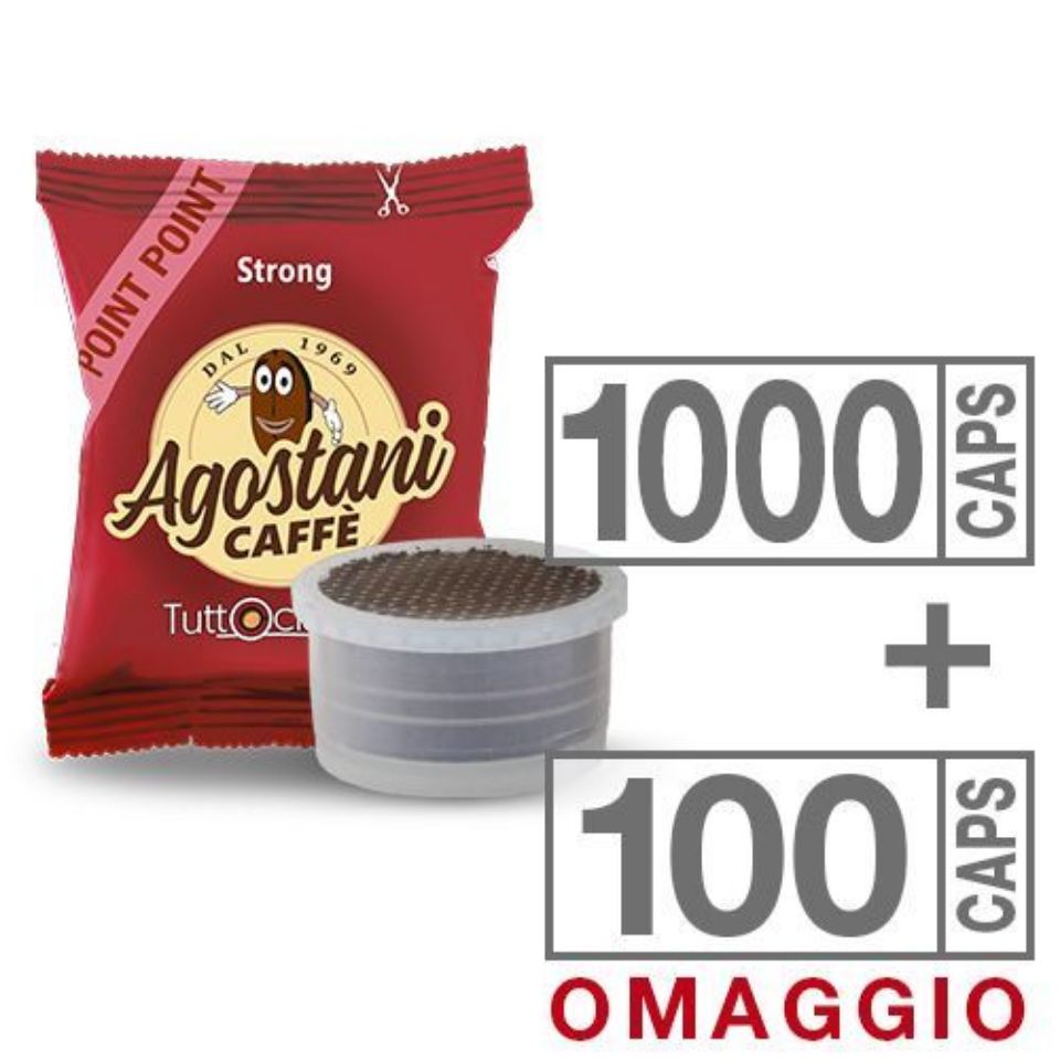 Bild von Angebot: 1100 Kaffeekapseln Agostani STRONG kompatibel mit Kaffeemaschine Lavazza Espresso Point mit Versand kostenlos
