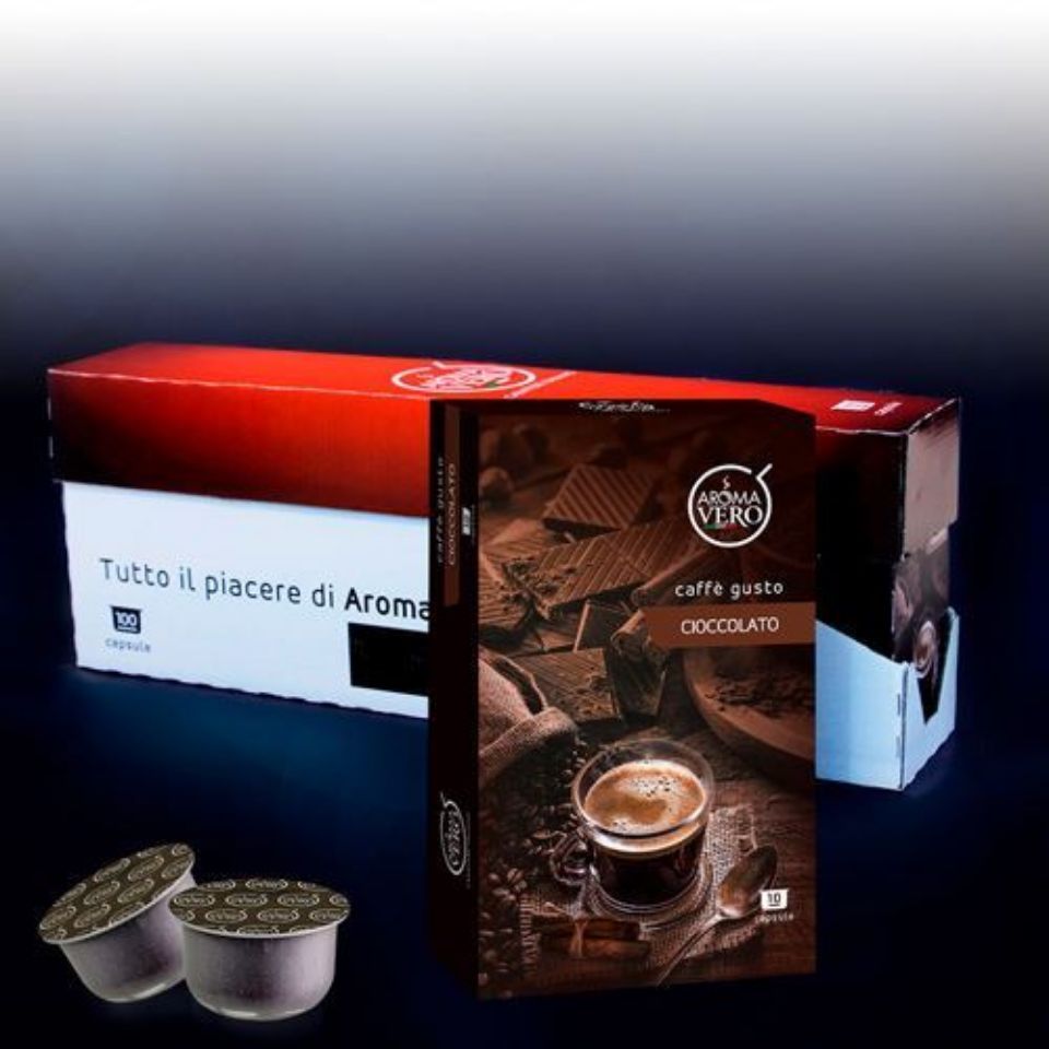 Bild von 100 Kaffeekapseln SCHOKOLADENGESCHMACK Echtes Aroma mit kostenlosem Versand