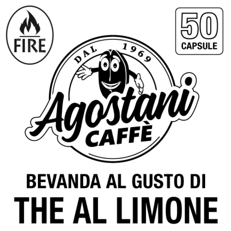 Bild von 50 Kapseln Getränk mit Agostani Fire LEMON TEA-Geschmack, kompatibel mit Fior Fiore Coop