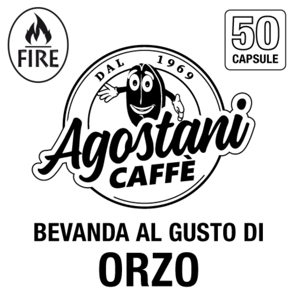 Bild von 50 Agostani Fire Getränkekapseln mit GERSTE-Geschmack, kompatibel mit Martello