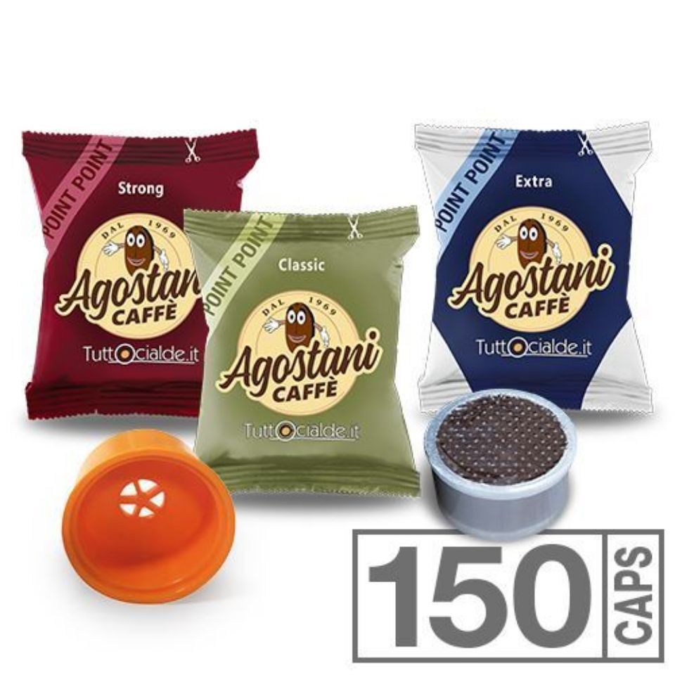 Bild von SONDERANGEBOT: 150 Kapseln caffè Agostani Mix kompatibel Lavazza Espresso Point + Adapter für Kaffeemaschine Lavazza ECL 101 Spedition kostenlos 