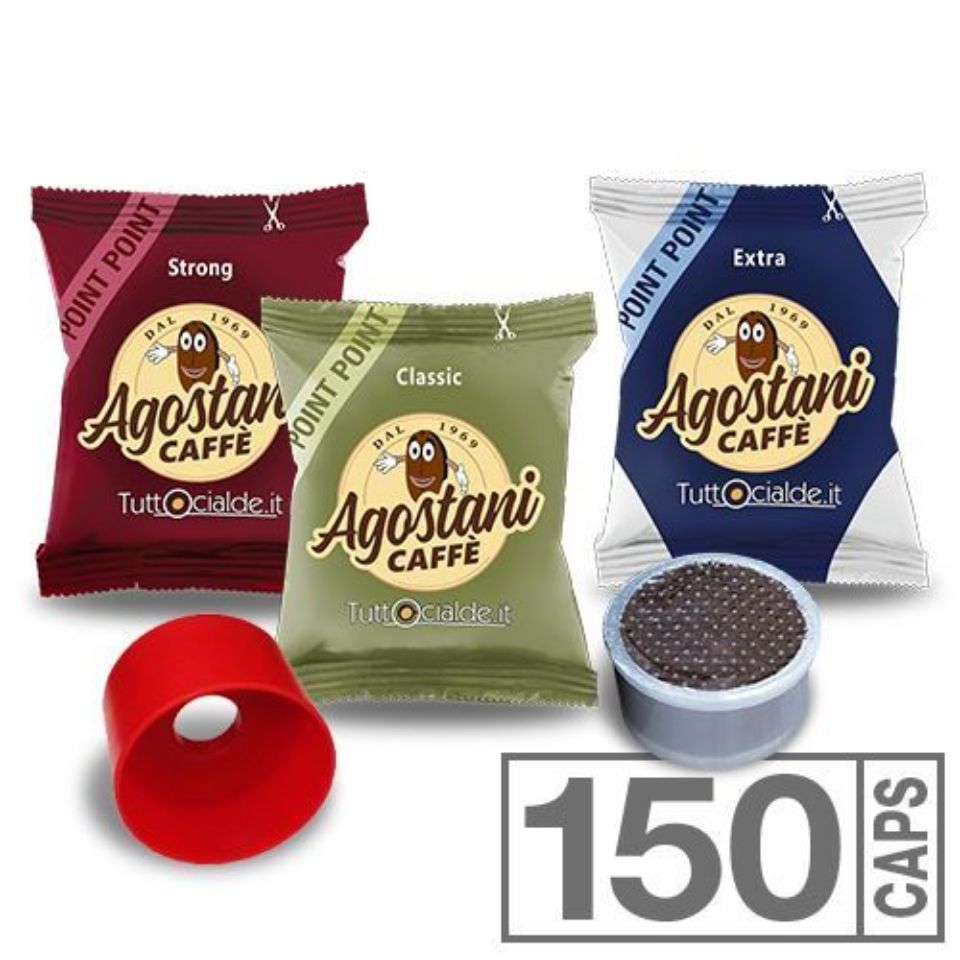 Bild von SONDERANGEBOT: 150 Kapseln caffè Agostani Mix kompatibel Lavazza Espresso Point + Adapter für Kaffeemaschinen Lavazza ESPRESSO E CAPPUCCINO Spedition kostenlos 