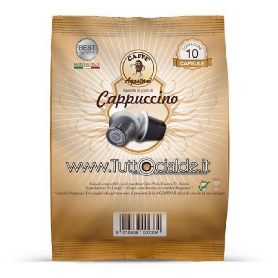 Bild von SONDERANGEBOT: 180 Kaffeekapseln Caffè Agostani BEST Cappuccino kompatibel mit Nespresso kostenloser Versand  kompatibel Nespresso kostenlos Spedition
