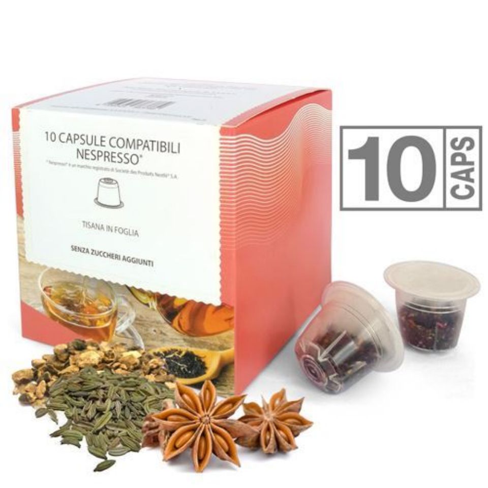 Bild von 10 Kapseln Kraeutertee Digestive kompatibel mit Nespresso Bild von 10 Kapseln Kraeutertee Digestive kompatibel mit Nespresso