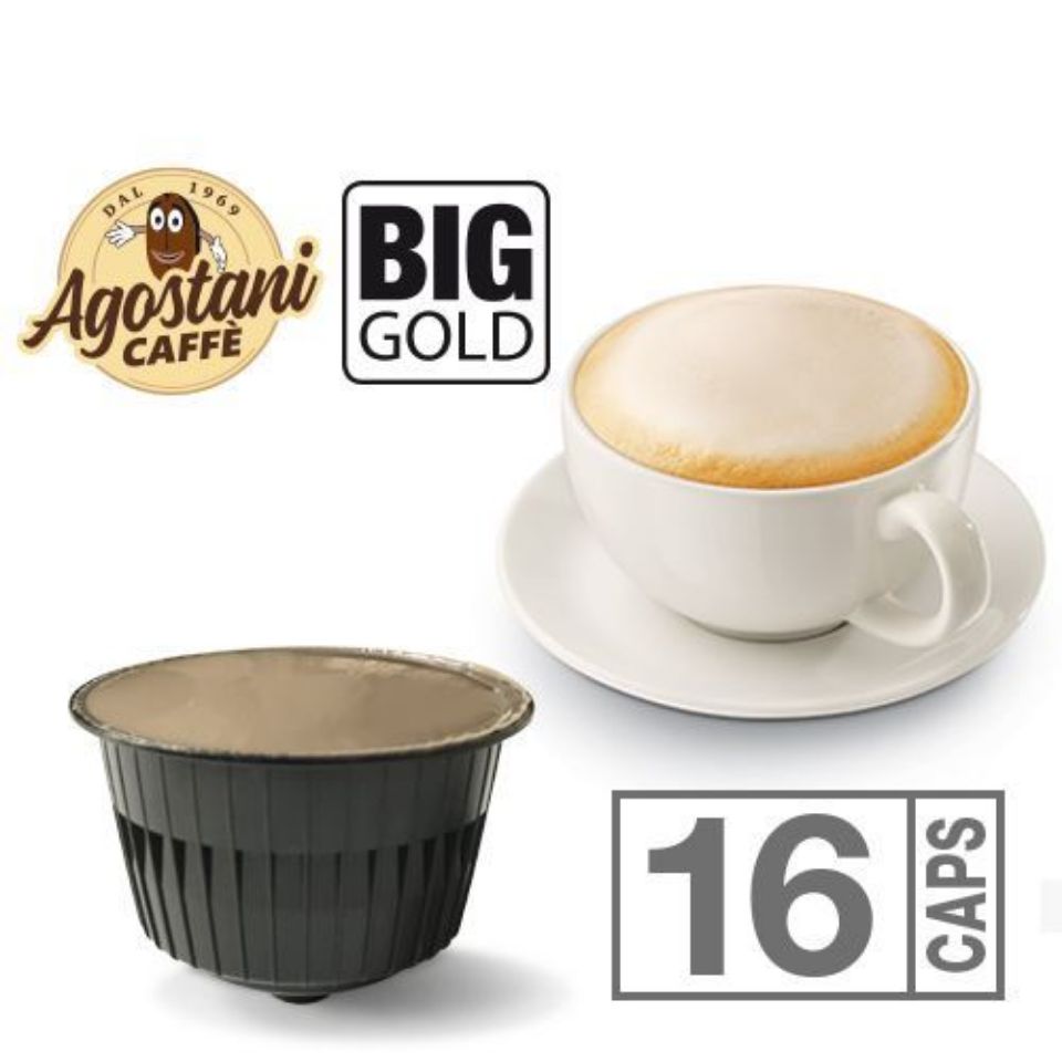 Bild von 16 Kapseln Agostani BIG GOLD Cappuccino kompatibel Nescafè Dolce Gusto