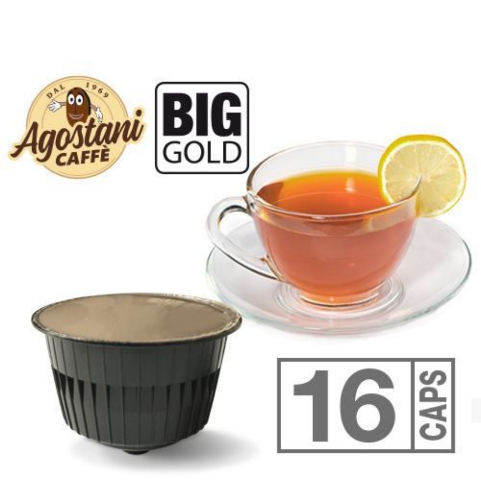 Bild von 16 Kapseln Agostani BIG GOLD Zitronentee kompatibel Nescafè Dolce Gusto