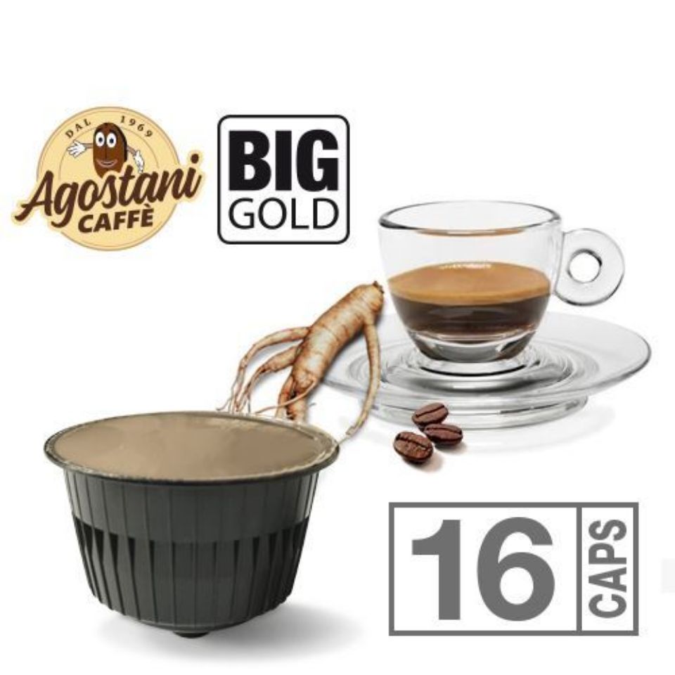 Bild von 16 Kapseln Agostani BIG GOLD Ginseng kompatibel Nescafé Dolce Gusto