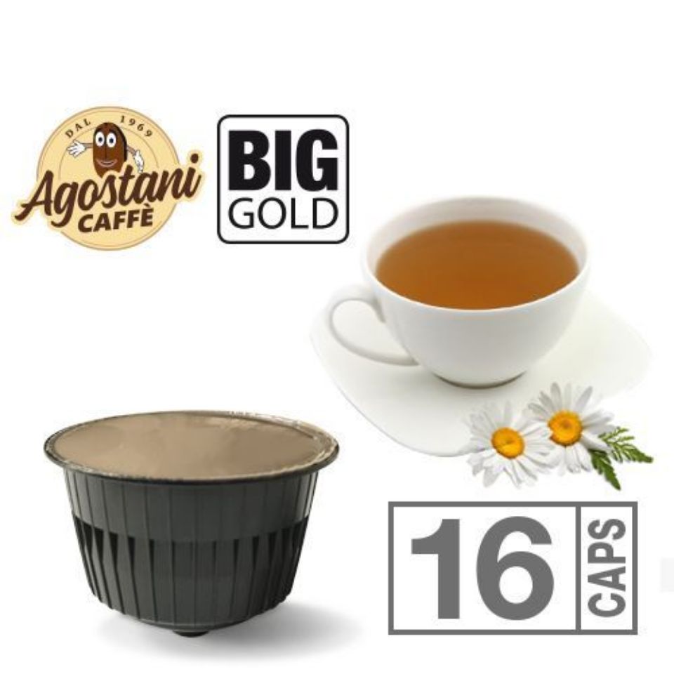 Bild von 16 Kapseln Agostani BIG GOLD Kamille kompatibel Nescafé Dolce Gusto