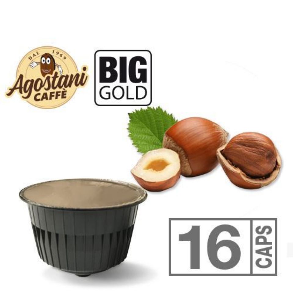 Bild von 16 Kapseln Nocciolino Agostani BIG GOLD kompatibel Nescafé Dolce Gusto