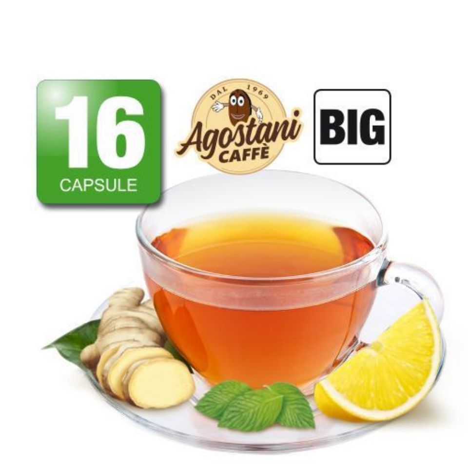 Bild von 16 Kapseln Agostani Big Ingwer und Zitronentee kompatibel Nescafé Dolce Gusto Bild von 16 Kapseln Agostani Big Ingwer und Zitronentee kompatibel Nescafé Dolce Gusto