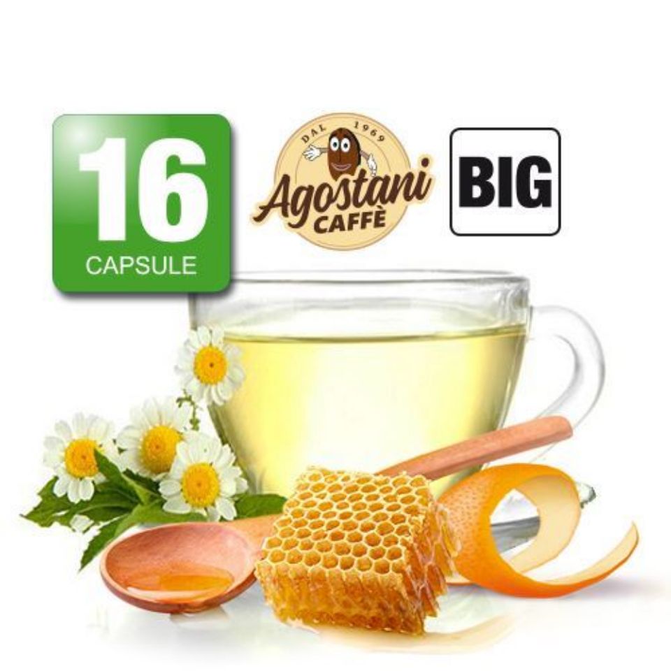 Bild von 16 Kapseln Agostani Big Kamille Honig Orangengetränk kompatibel Nescafé Dolce Gusto